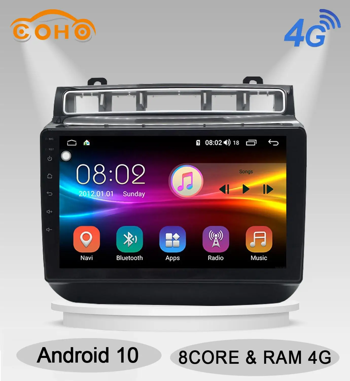 Автомобильный мультимедийный плеер с сенсорным экраном Android 10 0 4 + 64 ГБ радио для