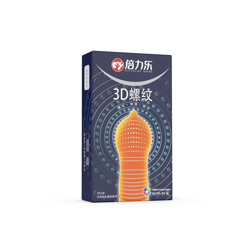 Удовольствие более 10 шт. 3D презервативы с нитями нитки Талия Спайк для полового