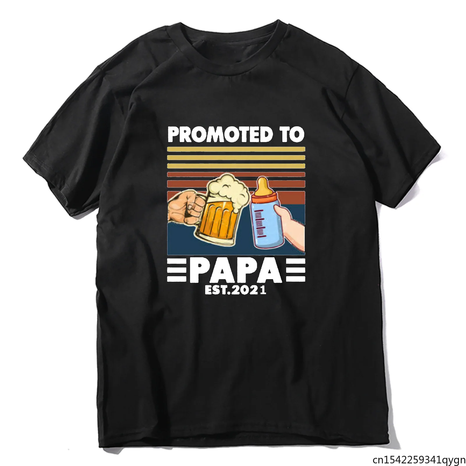 

Promoted To Papa 2021 Funny Drinking First Time Dad Husband To Be 2021 Father's Day Gifts Funny Unisex T-Shirt Men's T Shirt