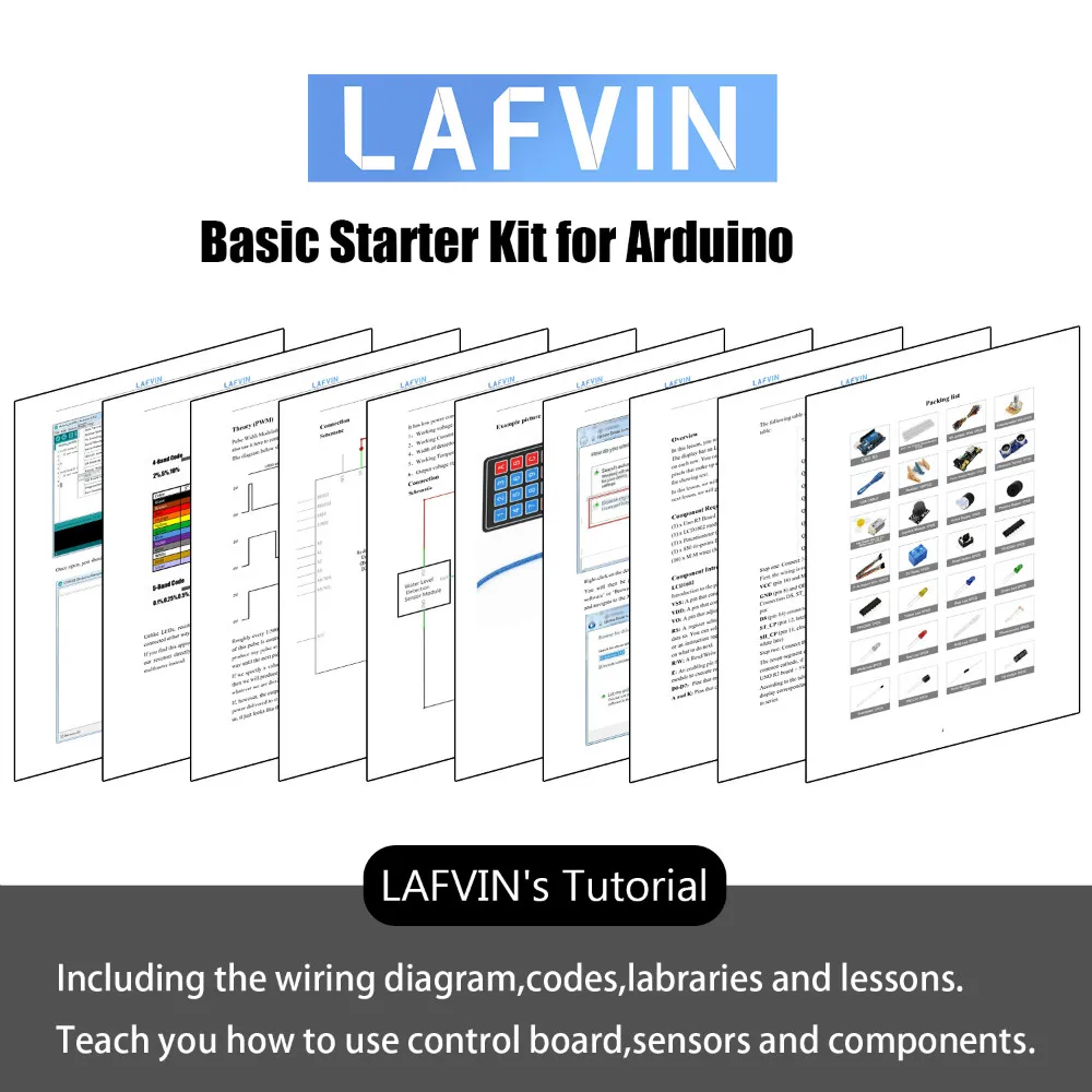 LAFVIN базовый стартовый комплект для Arduino для UNO R3, с макетной платой, светодиодный, резистор, перемычки и блок питания
