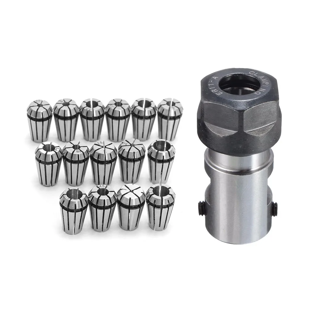 

15pcs ER11 1-7mm Spring Chuck Collet with ER11A 5mm Extension Rod Holder for CNC Milling Lathe Tool