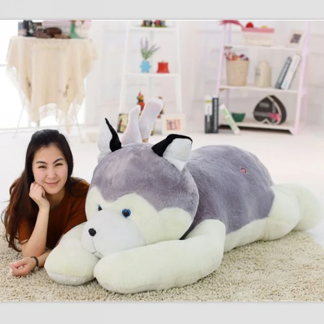 Dorimytrader Largest Simulation Animal Husky Push Toy Cute Мягкий мягкий JUMBO Husky Dogs Doll Pillow Подарок для любимого подарка 300 см - Цвет: 200cm no Sweater