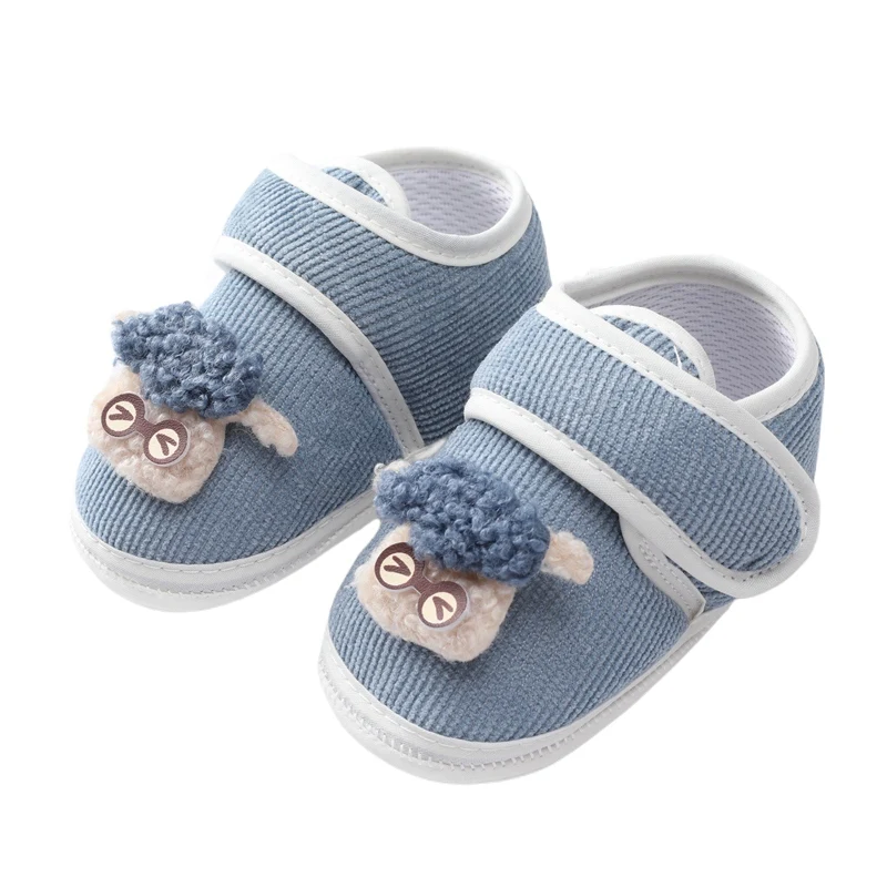 

Baywell Newborn Baby Boys Girls Crib Sneakers Soft Anti-slip Sole Toddler Casual Shoes Cozy Fluffy Cartoon First Walker 0-18M