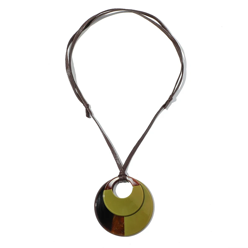 

Blucome Fashion Acrylic Necklace Colorful Geometry Shape Custom Necklace for Women Suit Sweater Necklace Party Wedding Jewelry