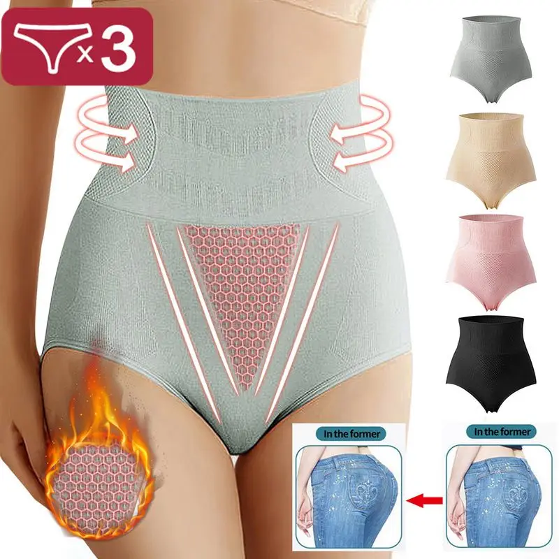 

3pcs Sexy Panties Women Spring High Waist Shapewear Short Pants Women Slimming Push Up Lingerie Women Underwear Pantalones M-3XL