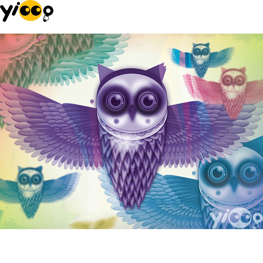 

Full Square/Round Drill Diamond Painting Cross Stitch Embroidery Owl Pattern Rhinestone Mosaic Home Decor Gift BX2299