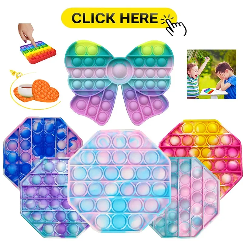

Adult Children Sensory Toy Push Bubble Pop Fidget Reliver Stress Toys Funny Anti-stress Fidget It Decompression Gifts антистресс