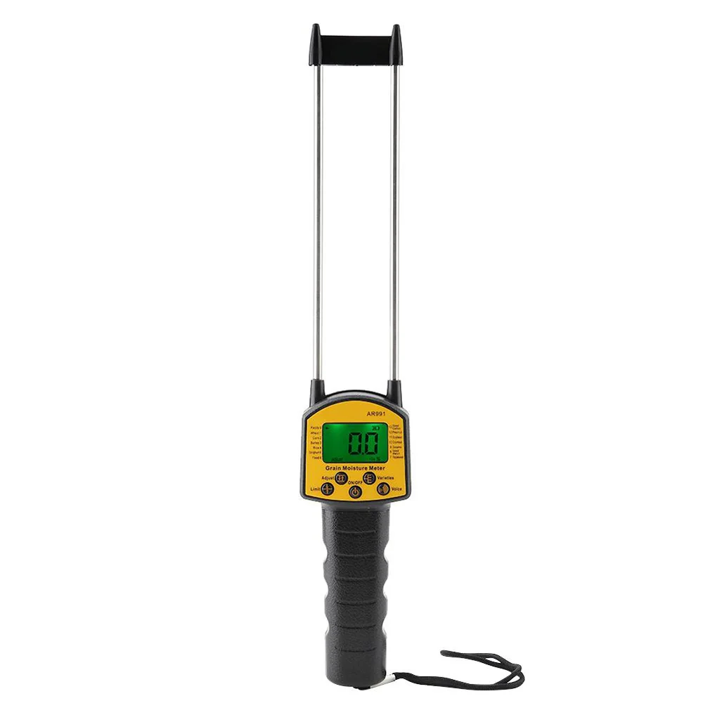 

AR991 Grain Moisture Meter Digital Tester Hygrometer LCD Use For 14 kinds Crop Corn Wheat Rice Bean Wheat Flour Fodder