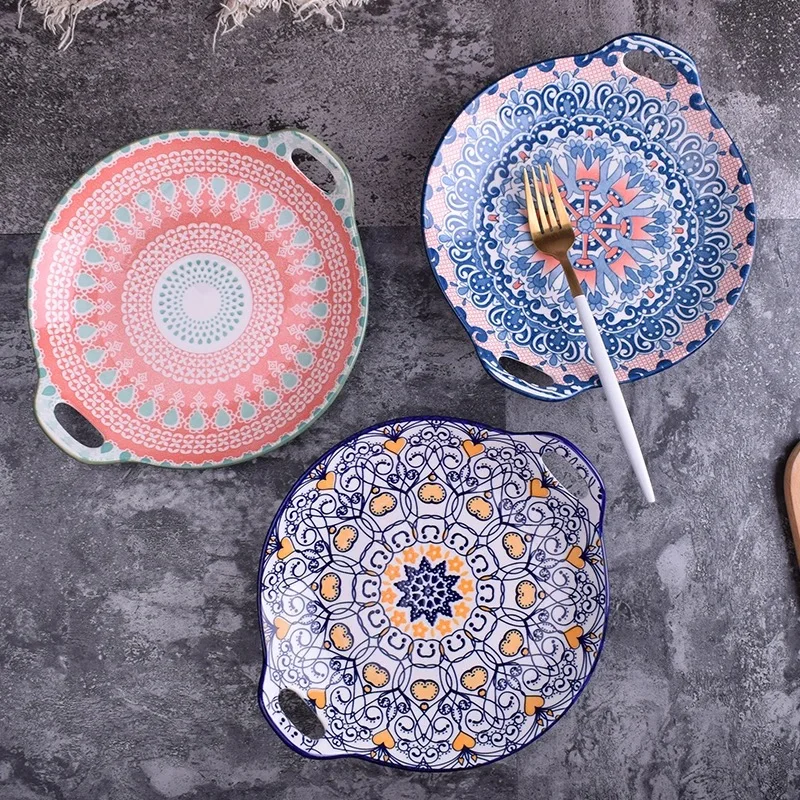 

"Bohemia v2" 9 in Beautiful Dishes Dinner Plates Set Platter Baking Tray Home Restaurant Dinnerware Tableware