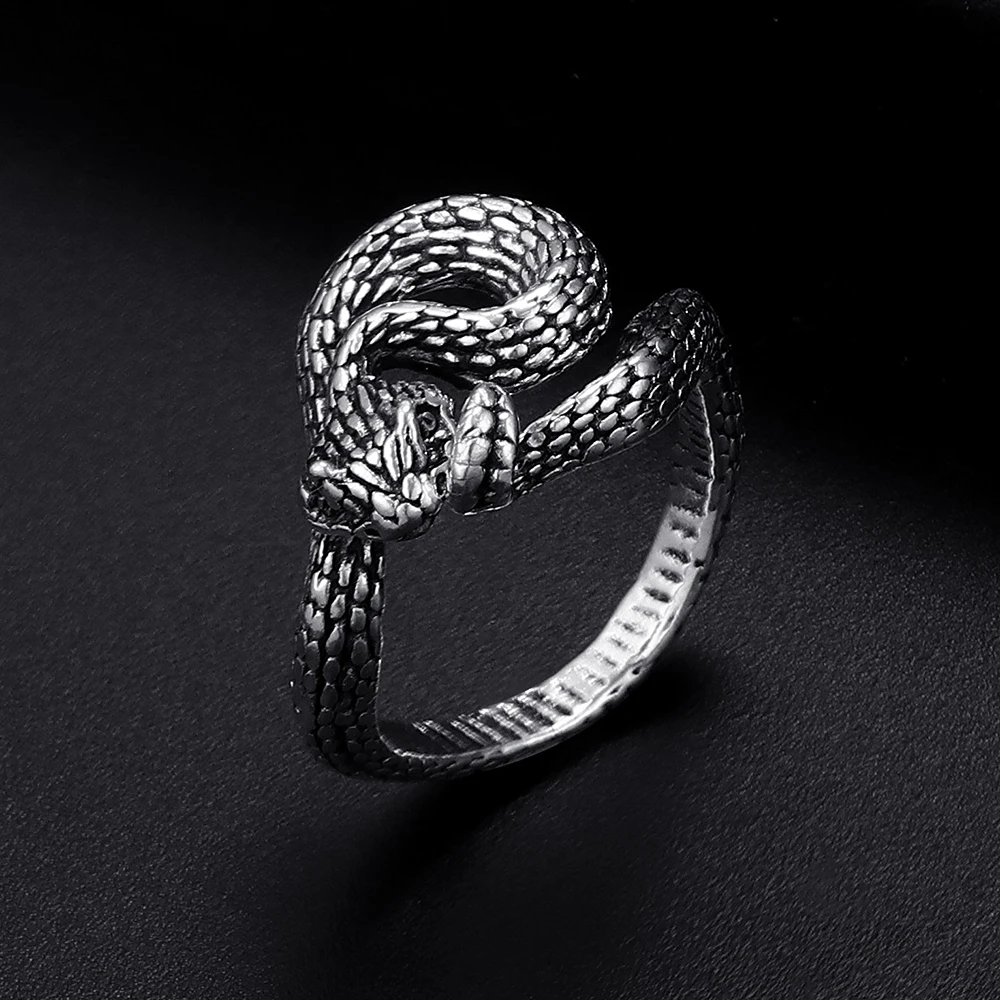 Модное винтажное погремушка в форме змеи античное серебряное покрытие стиле