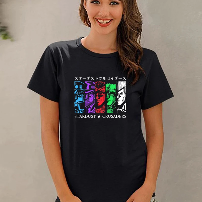 

New Style Cool Anime JoJo's Bizarre Adventure Stardust Crusaders T-Shirt Strength Speed and Precision V.2 Printed Manga Tee