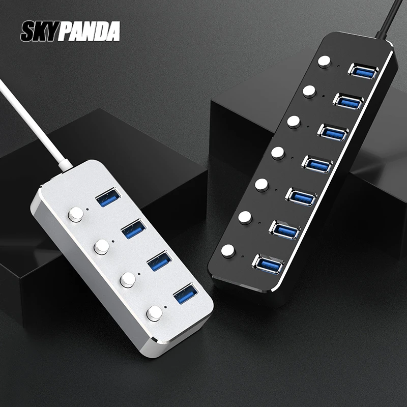 Алюминиевый сплав 4 / 7 портов USB 3 0 концентратор подконтрольный Переключатель 60/120
