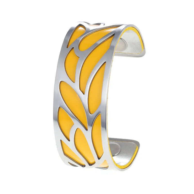 Cremo Interchangeable Leather Necklace Bracelets set Manchette Femme Leaf Necklace Bangle Stianless Steel Jewelry Christmas Gift