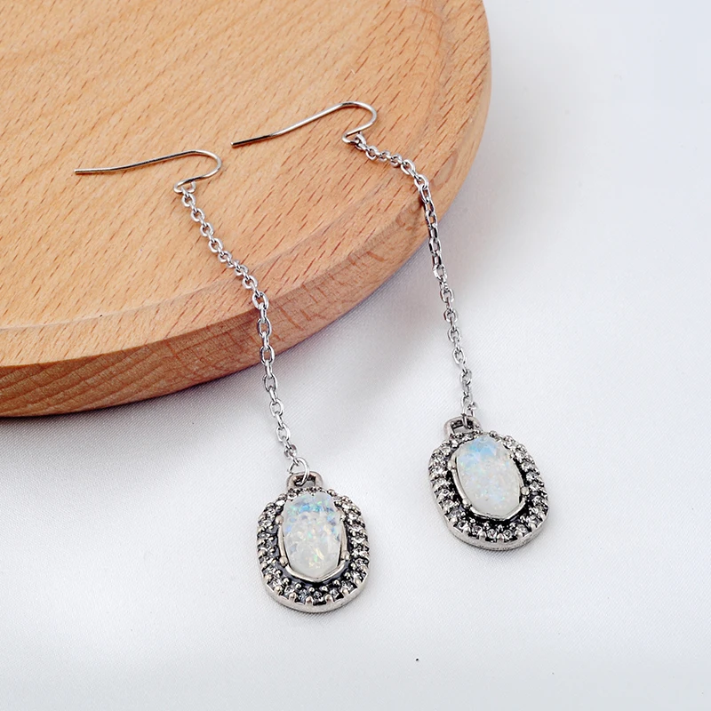 Элегантный Блестящий Кристалл геометрические смолы серебряный цвет длинная