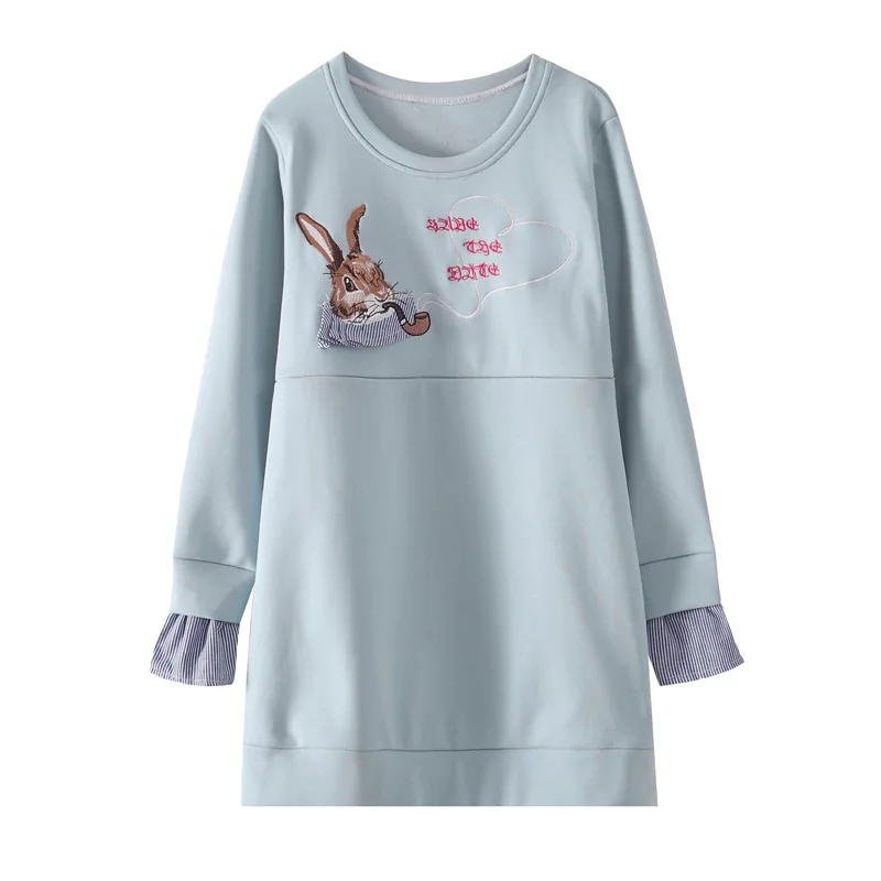 Свитер средней длины для беременных топы с рисунком кролика зимняя одежда