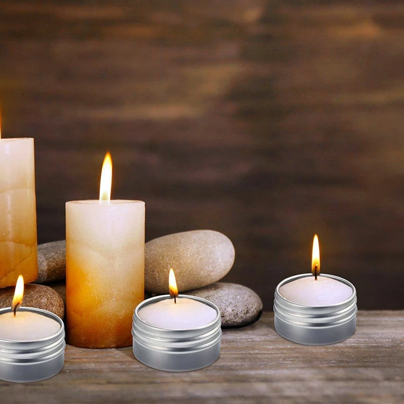 

24Pcs Refillable Container, Aluminum Screw Cap Round Container Bottle, Suitable for Candle Lipstick, Eye Shadow, Powder