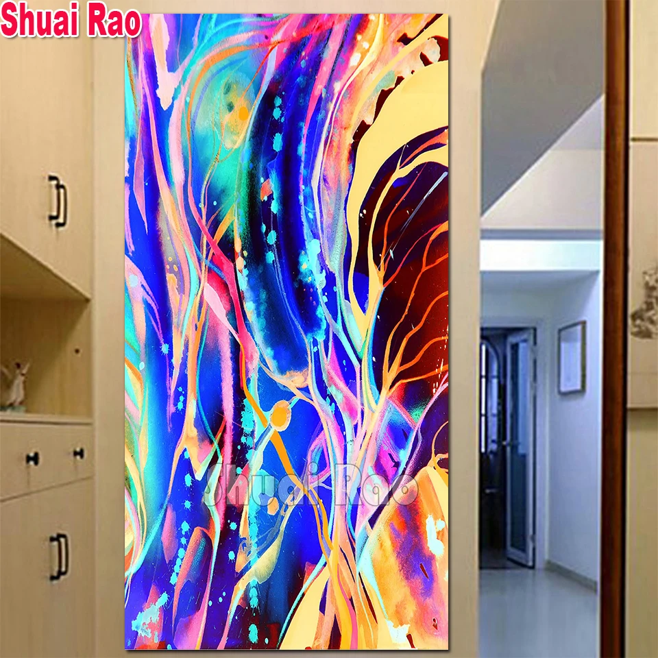 

Abstract Blue Tree full round square Mosaic diamond embroidery Handworke Puzzle Diy Full Display diamond painting Landscape,