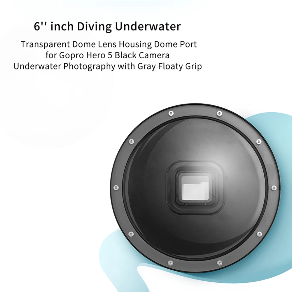Подводный купольный порт для GoPro Hero 7 6 5 черный с Поплавковым захватом