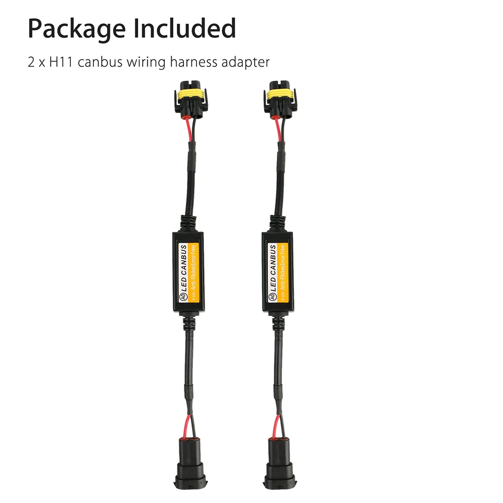 

2pcs H8 LED Headlight Decoder Canbus Anti-Flicker Harness Bulbs Resistor Decoder Error Free Dropship