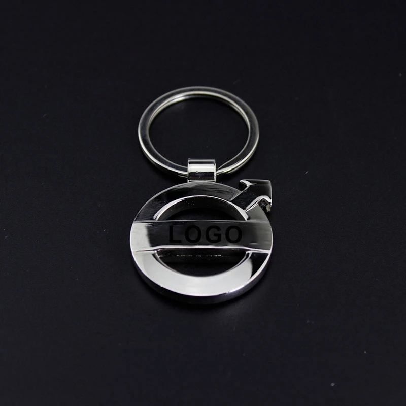 Креативный металлический брелок с вырезами и черным буквенным логотипом для Volvo