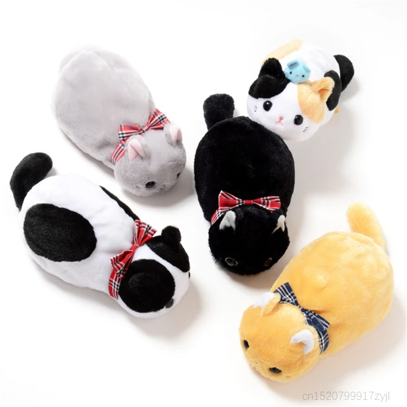 Креативный мягкий плюшевый милый чехол карандаш Kawaii Lying Doze Bow Cat пенал сумка для