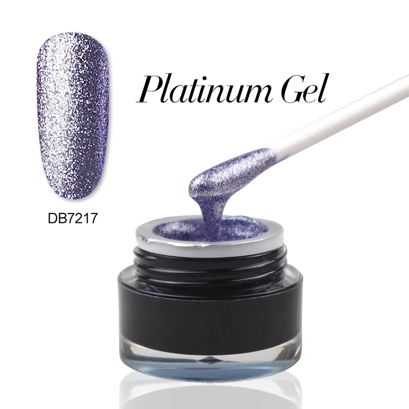Основа и верхний слой гель лака для ногтей супервеликолепный Платиновый краска