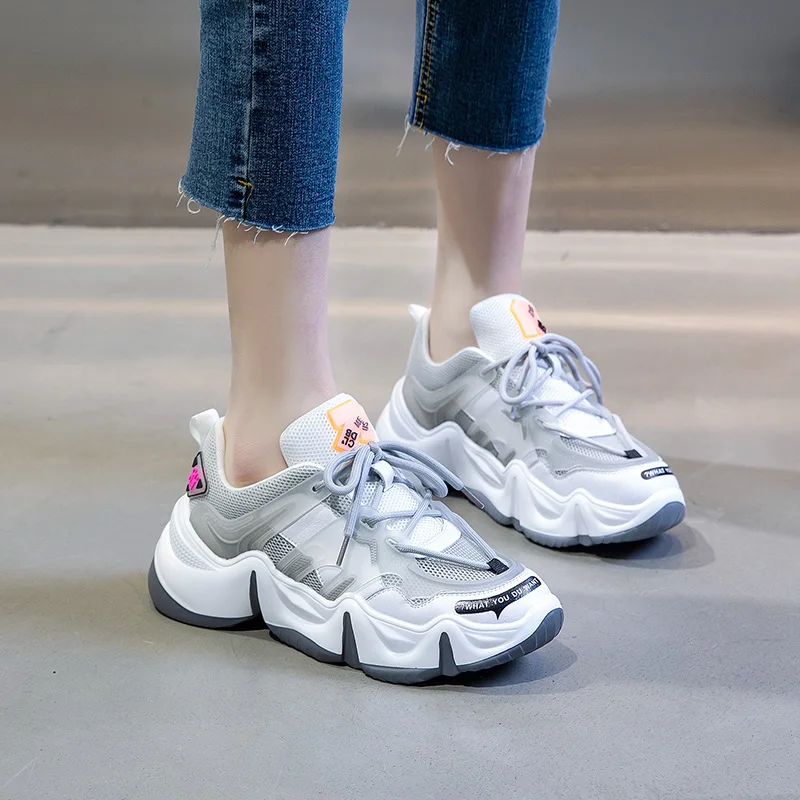 

Hjwsfdcai Fashion Women Casual Shoes Mush Breathable Lace-Up Female Shoes Personality Street Style Ladies Running Shoes 2021New