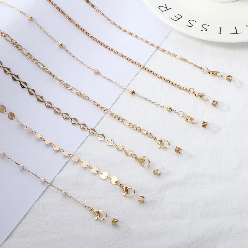 

Glasses Chain Chains Masks Fashion Acrylic Beads Metal Spectacle Cord for Women Jewelry Lanyard Men Anti-skid Colored Bead Chain