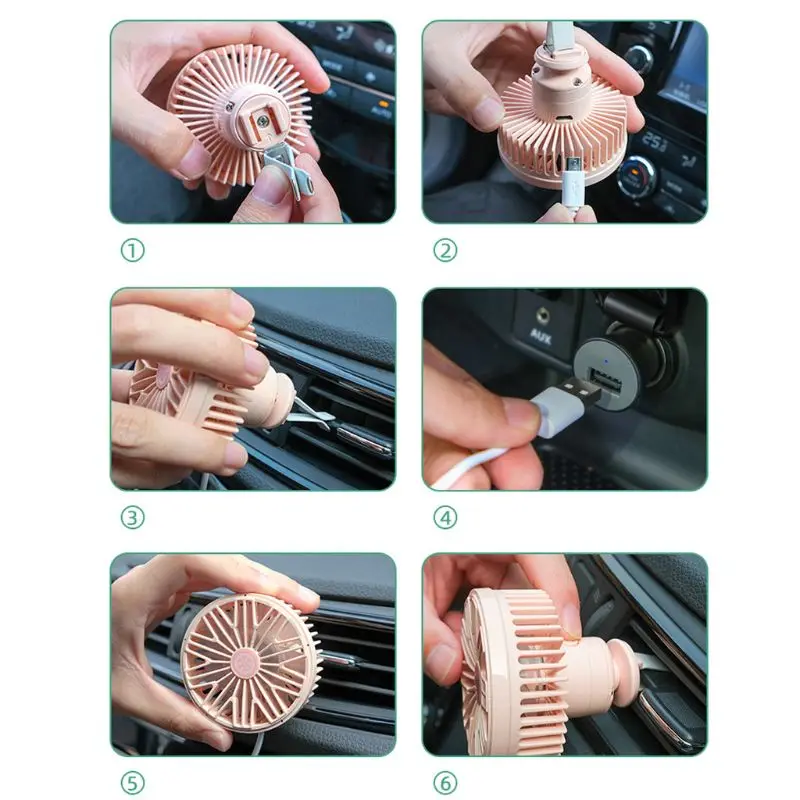 Вентилятор автомобильный с вентиляционным отверстием вращающийся на 360 градусов