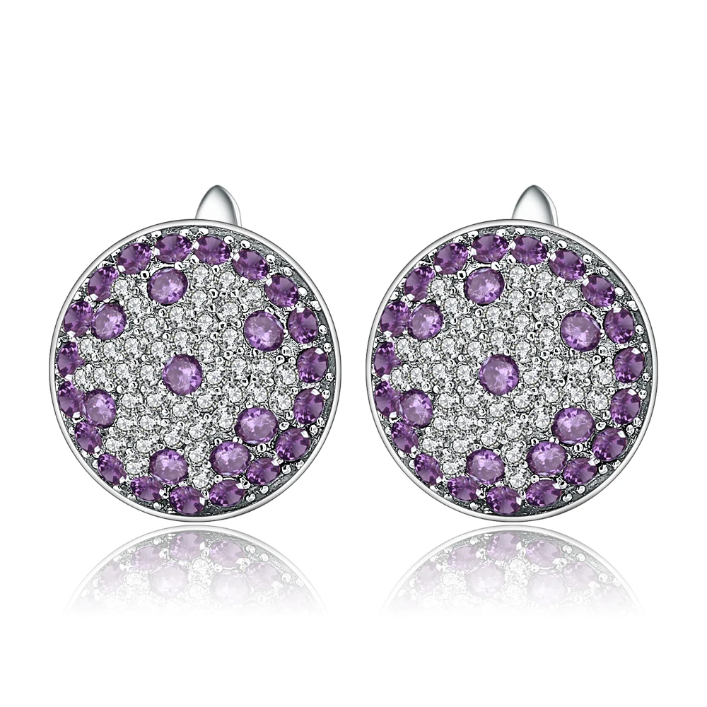 Женские серьги гвоздики из серебра 925 пробы с натуральным