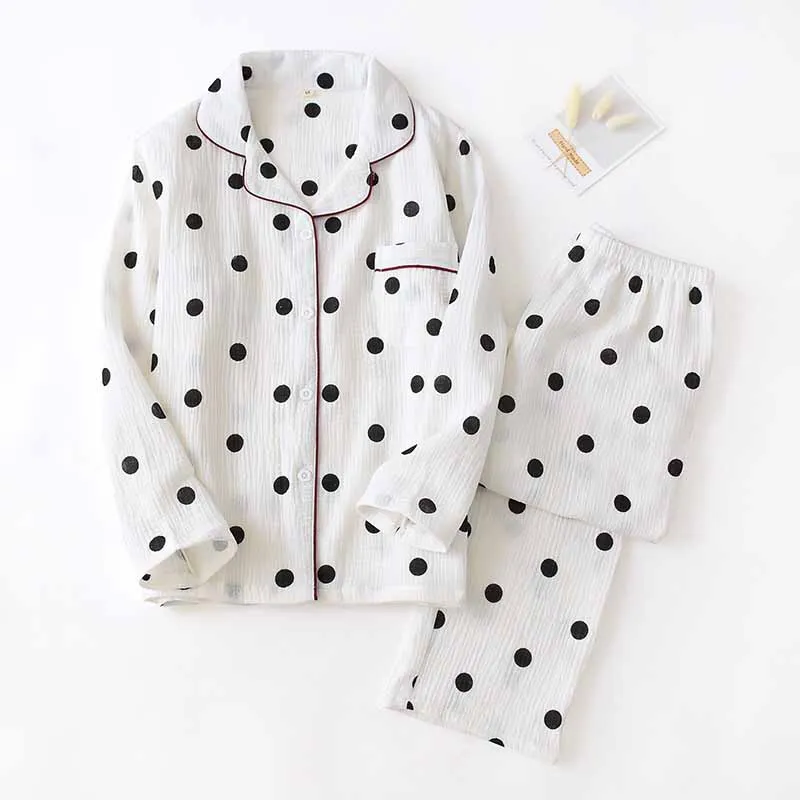 Осенне-зимняя новинка пижамный комплект для влюбленных 100% хлопок марля