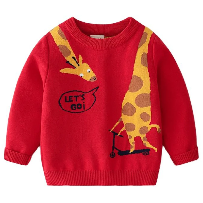 

Children Boys Sweater Christmas 2021 New Autumn Cotton Tops Baby Clothing Cartoon Knitted Pullover Sweater For Boys Kids Clothes