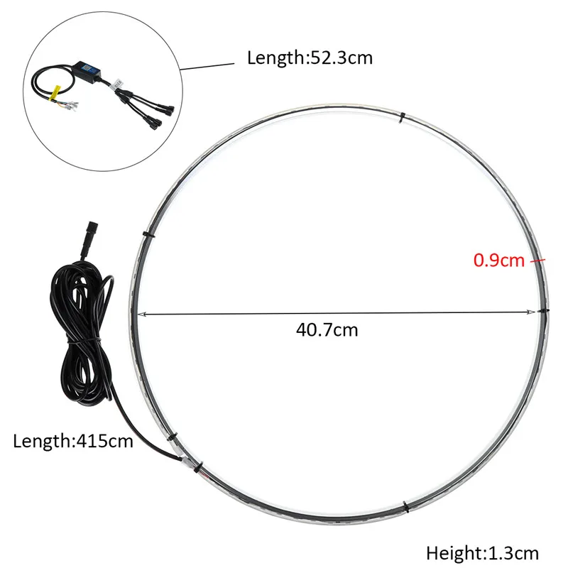 4 шт. Автомобильный светодиодный кольцевой светильник s RGB 5050 SMD светодиодный чипы 15,5 дюймов bluetooth Однорядный светильник для автомобиля