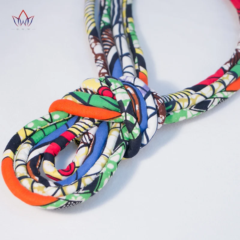 Цветные яркие африканские ювелирные изделия тканевое веревочное ожерелье