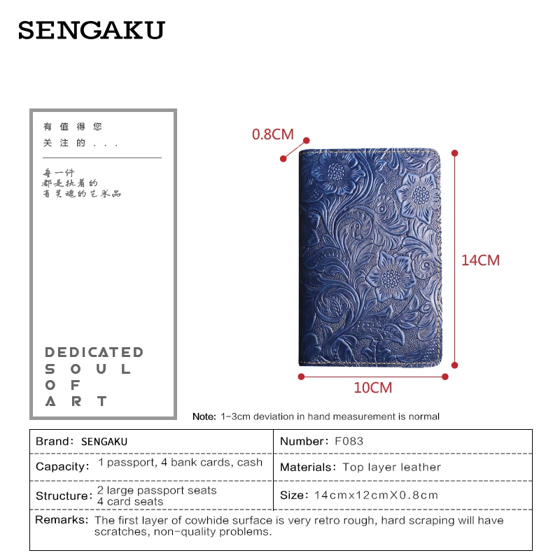 Handmade Genuine Leather Business Passport Covers Men Women  Multi-function Credit Card Slots purse Wallet Case Travel