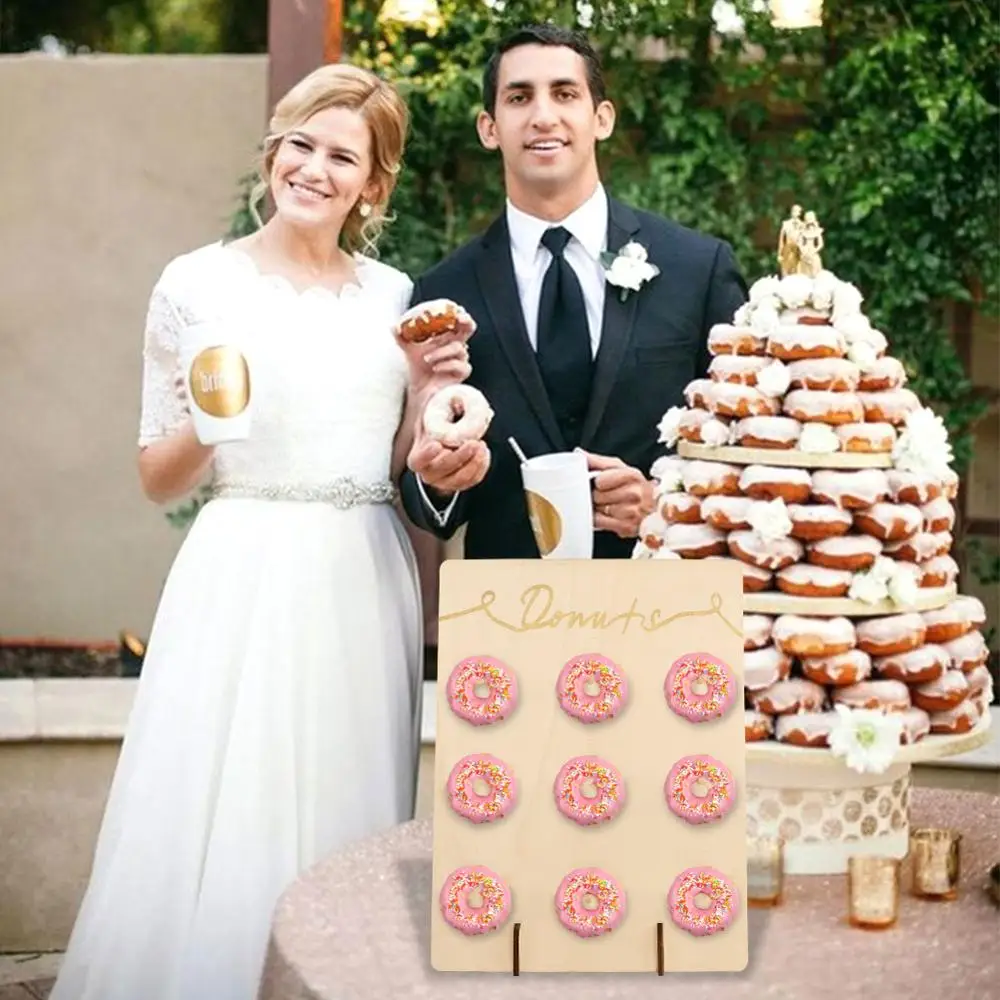 

OurWarm Wedding Donut Wall DIY Birthday Party Baby Shower Decoration Wooden Donut Board 35*26*0.6cm Donut Display
