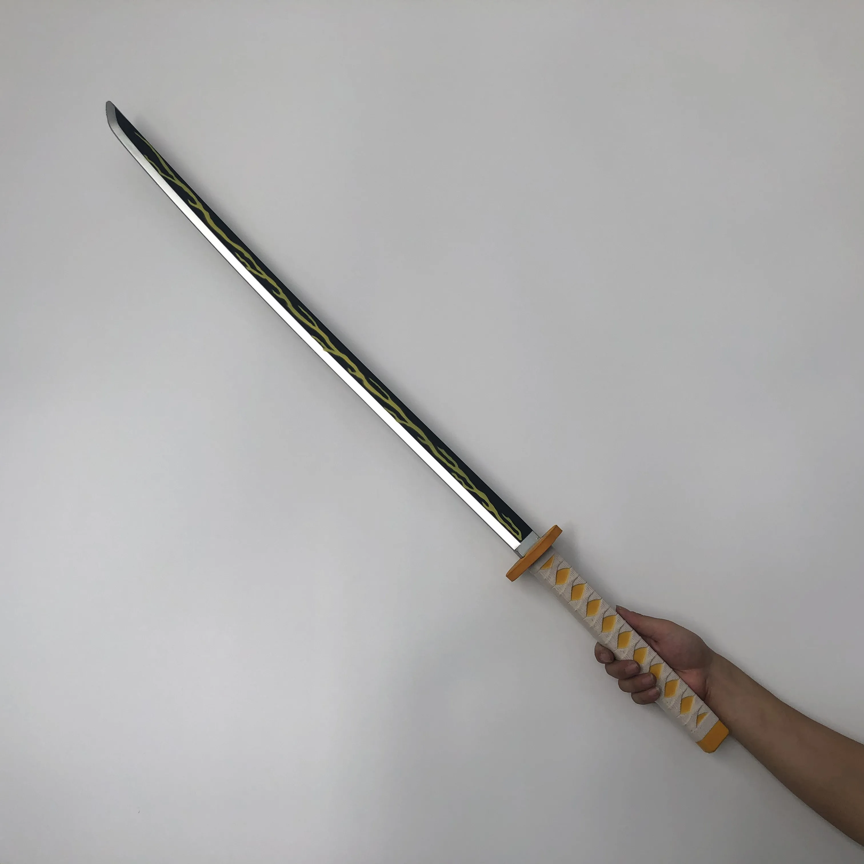 

1:1 Demon Slayer Weapon 104cm Agatsuma Zenitsu Thunder Sowrd Kimetsu no Yaiba Sword Cosplay Ninja Knife Weapon Prop Anime Model