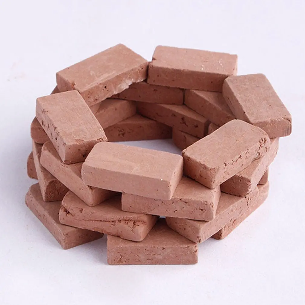 

Kindergarten Children Diy Manual Lesson Sand Table Building Model Brick Building House Simulation Mini Red Brick Green Tile