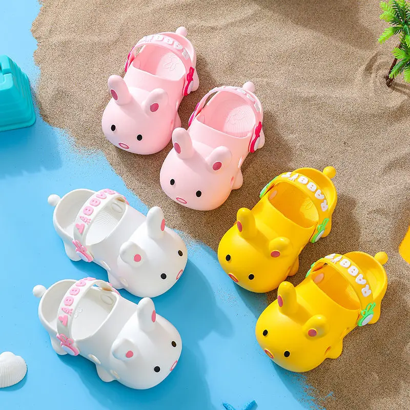 Белые детские садовые пляжные тапки для малышей мальчиков и девочек сланцы