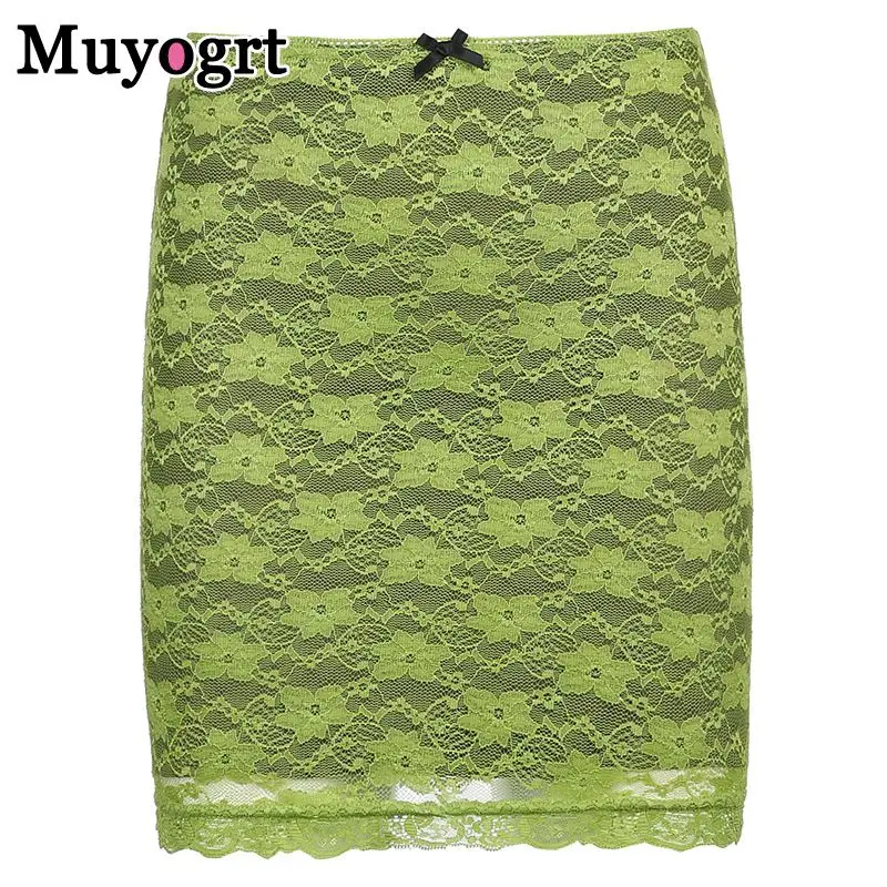 

Muyogrt Lace Patched Skirts Side Split Y2K Mini Skirts Bow Retro Short Skirts Frill Cute Bottom Streetwear Clubwear Women 90S