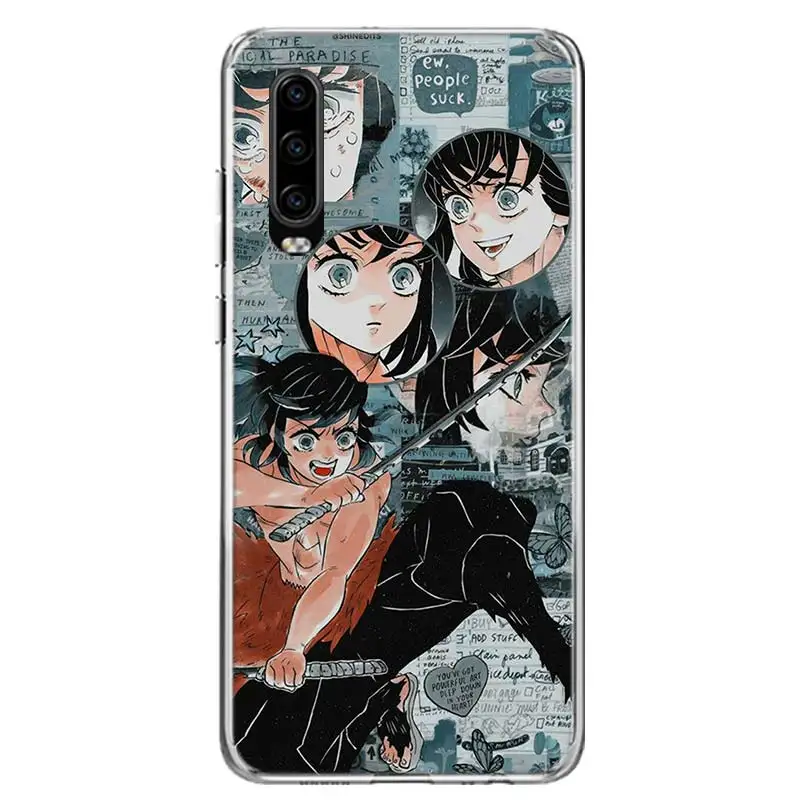 Kimetsu No Yaiba Demon Slayer Anime Phone Case For Huawei P30 P20 P40 P50 Mate 40 30 20 10 Pro P10 Lite Customized Gift Coque