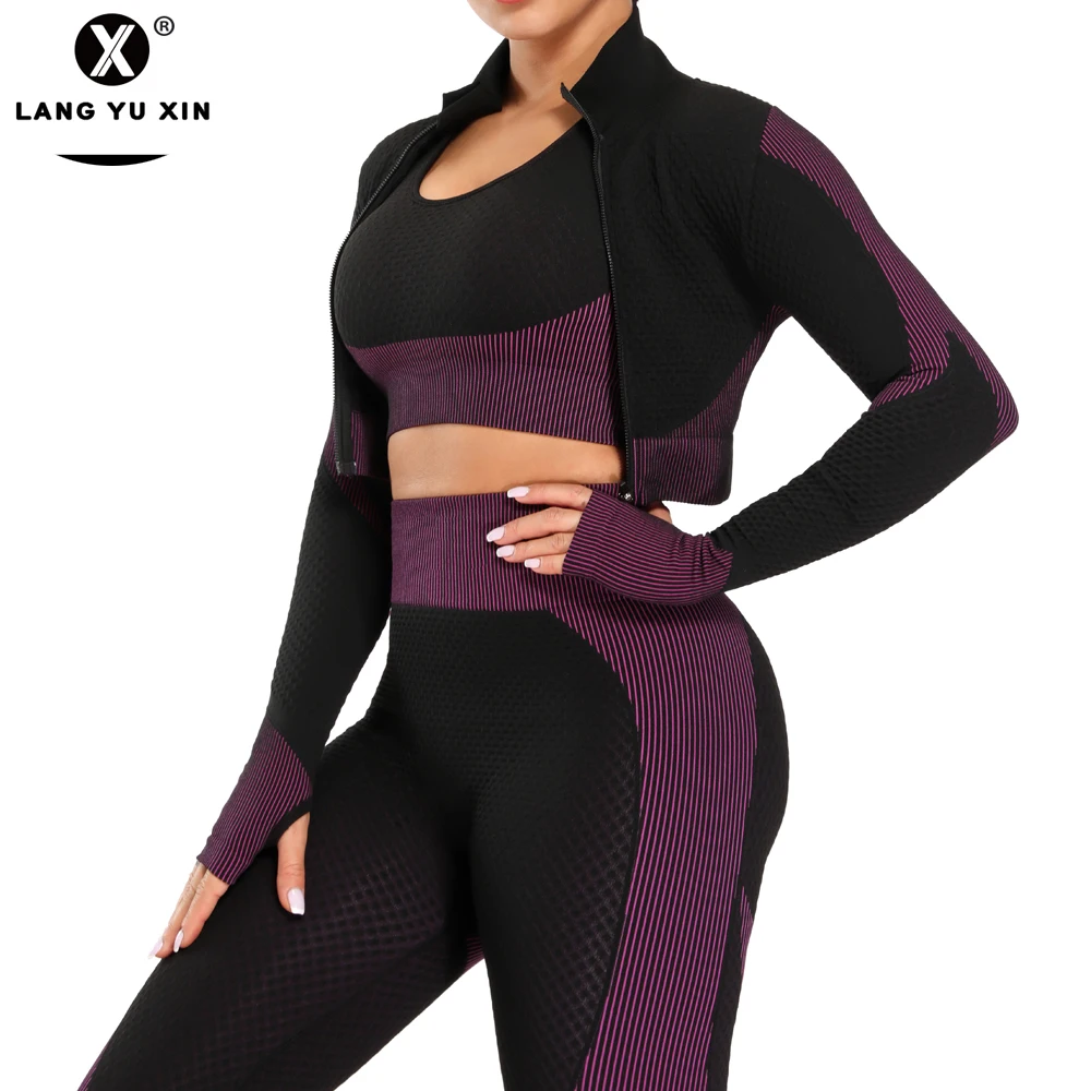 Женские Бесшовные Йога костюм Спортивная одежда для фитнеса Беговая Одежда и