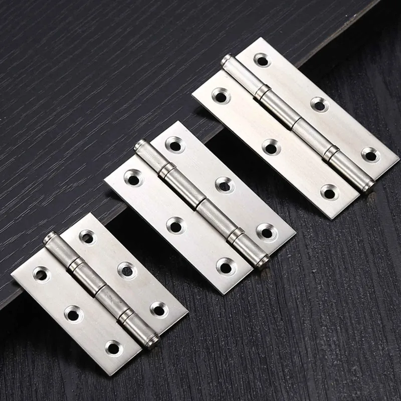 

2Pcs/set 2in 2.5in 3in Stainless Steel Flat Door Hinges For Kitchen Toilet Bedroom Furniture Window Cabinet Home