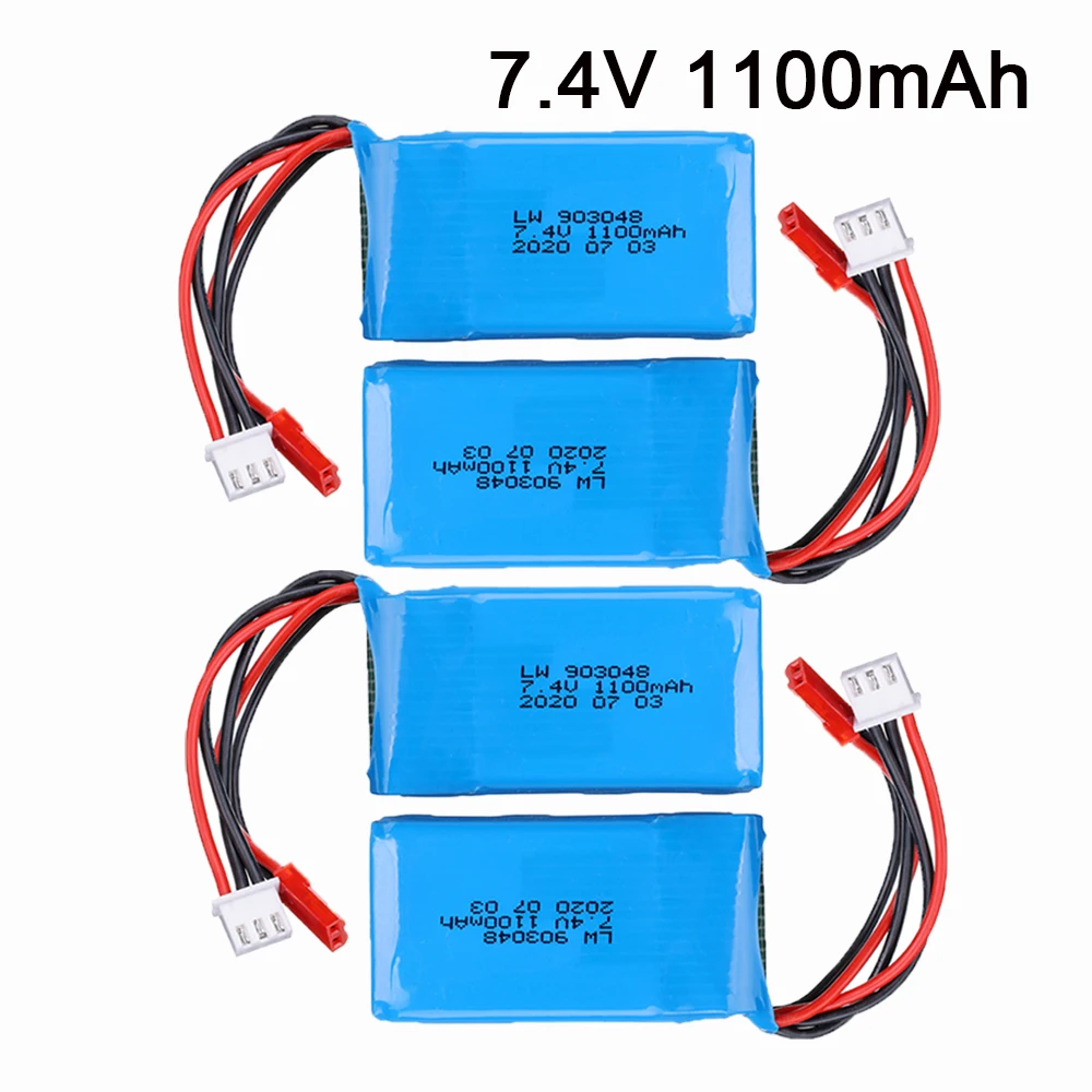 

7.4V 1100mAh 25C Li-Po Battery for WLtoys A949 A959 A969 A979 V912 V913 V353 k929 V262 L959 T23 T55 car battery parts