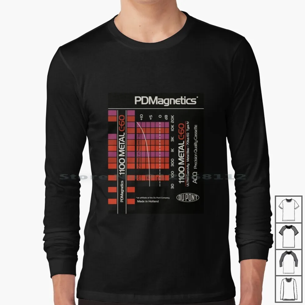 

Classic Music Cassettes-Dupont C60 Long Sleeve T Shirt Cassette Retro Tape Boombox Music Graphics Dolby Compact Cd Stereo