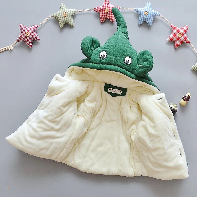 

Baby Coat New Winter Boys Girls Cartoon Plus Velvet Thick Cotton Jacket Toddler Girl Winter Clothes
