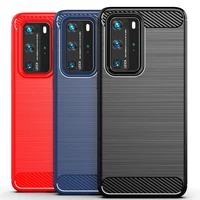 luxury case for huawei p40 pro cover carbon fiber texture brushed case for huawei p40 pro p40 lite shockproof phone cover