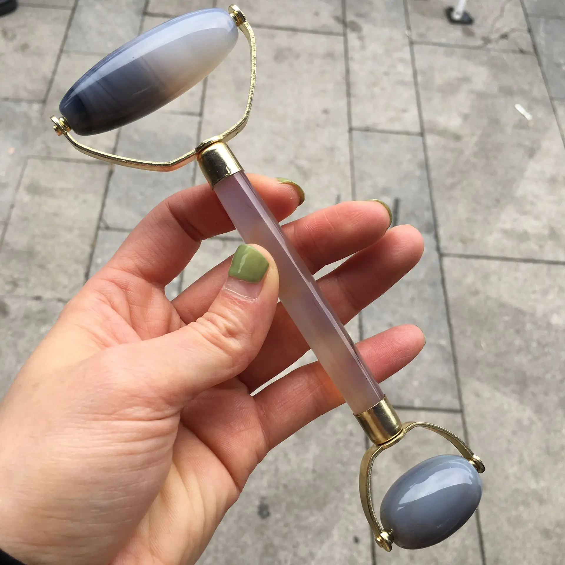 Натуральный кристаллический Агат скрабирующая пластина прокатки нефритовый