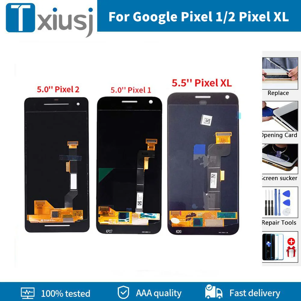 

Оригинальный ЖК-дисплей для Google Pixel, экран + Сенсорное стекло, дигитайзер в сборе, запасные части для ЖК-дисплея pixel 2 XL