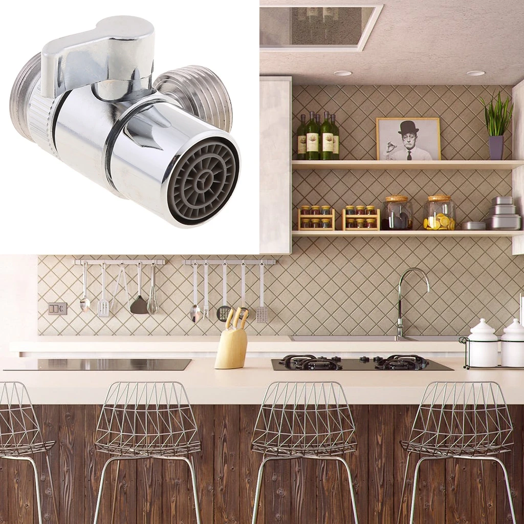 

M22 X M24 Bathroom Kitchen Brass Sink Valve Diverter Faucet Splitter to Hose Adapter